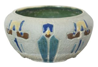 Antique 1915 Roseville Mostique Arts & Crafts Pottery Bowl Dish 131 6 "