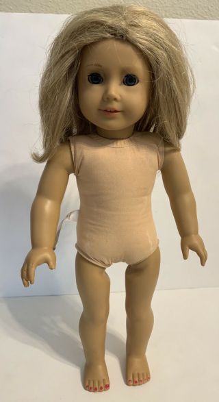 American Girl 18 " Doll Blond Hair Blue Eyes With Flaws Damage