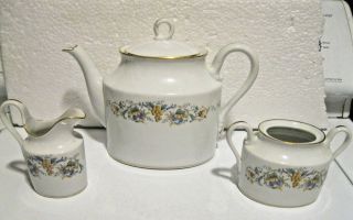 Vintage Richard Ginori Italy Capri Smooth 4 Pc Tea Set Discontinued Htf Pattern