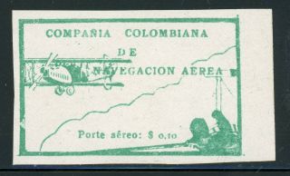 Colombia Air Post Mlh Selections: Scott C11 10c Green (1920) Cv$60,