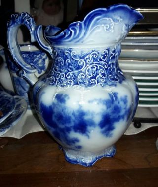 Alfred Meakin Belmont Flow Blue Semi - Porcelain 7 " Pitcher Creamer