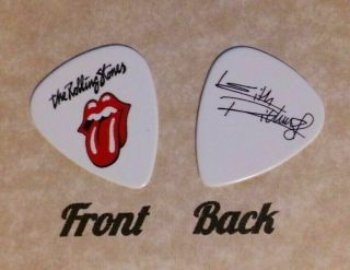 Rolling Stones (white) Band Logo Keith Richards Signature Guitar Pick - (w1)