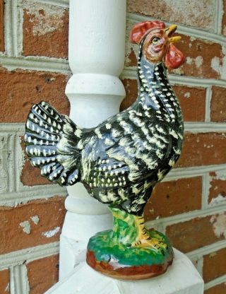 Hand Painted Vintage Mid Century Numbered Italy Ceramic Chicken Hen 1957 305/702