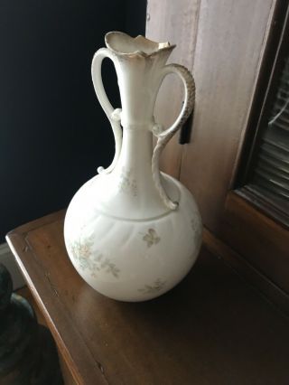 Antique Ktk Lotus Ware Vase Handprinted With Floral Design