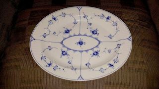 Royal Copenhagen 12 " X 9 1/2 " Oval Platter Blue Fluted Plain 1/97 1st