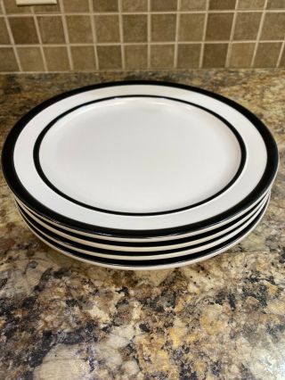 Kate Spade All In Good Taste Sculpted Stripe Black Dinner Plate Set Of 4