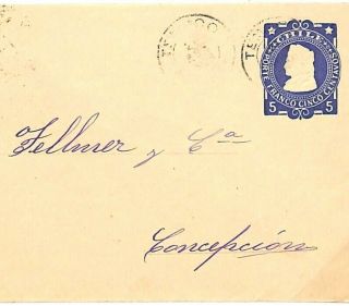 Chile Cover Concepcion Postal Stationery Envelope 5c 1905 {samwells} A120