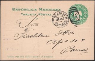 Mexico,  1904.  Post Card H&g 116,  Rpo,  Rosario - Parral