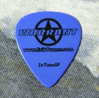 WARRANT // Erik Turner Tour Guitar Pick / Try Burning This One USA Middle Finger 2
