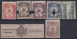 F - Ex17219 Mexico Revenue Stamps Lot.  Maximiliano Derechos Fiscales Hilaza Tejido