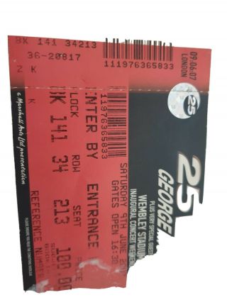 George Michael 2007 25 Live Concert Ticket (uk)