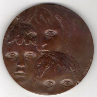 1977 French Medal For The Village Of Children Of France,  1956 - 1976,  By Querolle