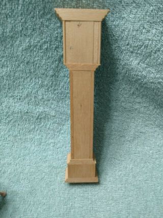 4 Doll House Bare Wood Furniture Unfinished Grandfather Clock Dresser Tables 3