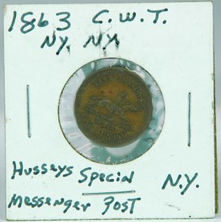 1863 Civil War Token Hussey 