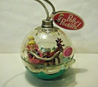 Glitter Reindeer 2002 Polly Pocket Christmas Tree Ball Ornament No Box