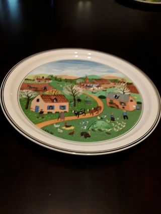 All (4) Villeroy & Boch Naif Collectible Four Seasons Wall Plates/plaques