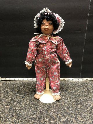 Pat Kolesar Porcelain African American Doll For Seymour Mann 42 Out Of 5000.
