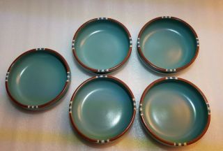 Dansk Mesa Turquoise Coupe Soup Bowls Set Of 5 Bowls