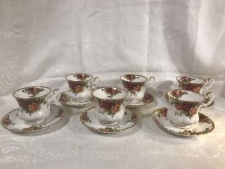 Royal Albert Old Country Roses Demitasse Cup And Saucer Set Of 6