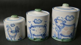 Hadley Pottery - Country 3 - Piece Canister Set - Louisville,  Ky
