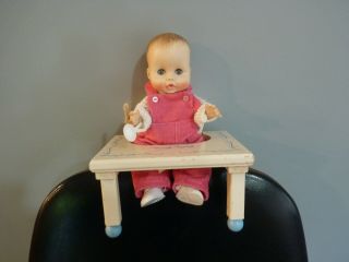 Vintage 8 " Vinyl Effanbee Baby Doll & Dolly Tender Chair Clothing