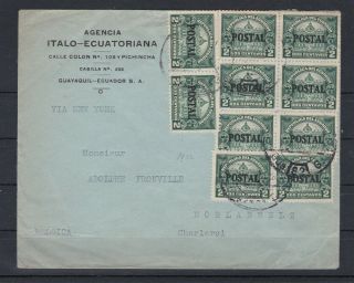 Ecuador (0l528) 1932 Cover To Belgium With 10 X 2c Frankings Opt 