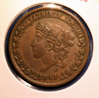 Hard Times Token - 1841,  May Tenth,  Specie Payments Suspended,  Vf - Xf