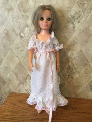 Vintage Ideal Toy Kerry Doll From Crissy Family Growing Hair Blonde 1970 18 "