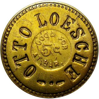 1908 Marissa Illinois Good For Token Otto Loesche Unlisted Merchant
