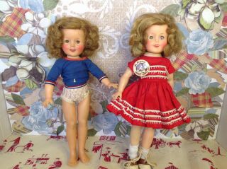 Vintage Set Two Shirley Temple Dolls.  12 Inches