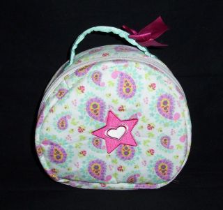 Bitty Baby Paisley Travel Case Diaper Bag Accessory Aqua Pink Star Round Bow