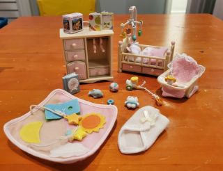 Calico Critters Nursery Crib Dresser Chair Toys Baby Set