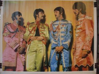 Beatles poster Sgt.  Pepper ' s Lonely Hearts Club Band 1967 standing in uniforms 2