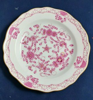 Vintage Meissen Purple Indian - Pink,  Gold Accents Bread Plate