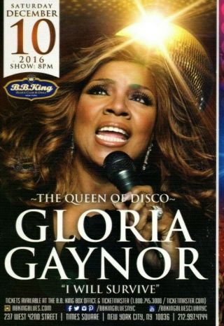 Gloria Gaynor Tavares Disco Concert Postcard Nyc Will Survive Just Us Blu Lilly