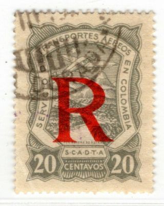 Colombia - Scadta - 20c Registration Stamp - La Dorada Cancel - Sc Cf1 - 1923 Rr