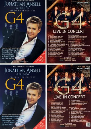 G4 Live In Concert 2017 Flyers,  2011 Jonathan Ansell Tour Flyers