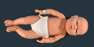 Baby Doll 17 " Realistic Vinyl Newborn Preemie Girl W/blue Eyes,  In A Diaper