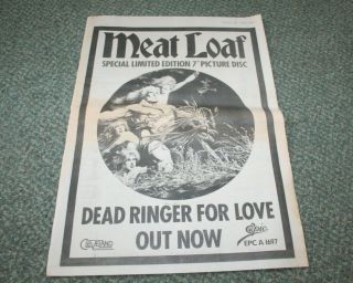 Meat Loaf Dead Ringer Vintage Press Poster Sounds 1981