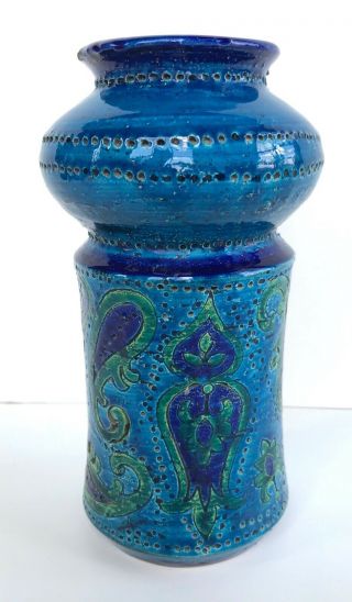 Rosenthal Netter Italy Londi Bitossi Rimini Blue Paisley Vase Mid Century Modern