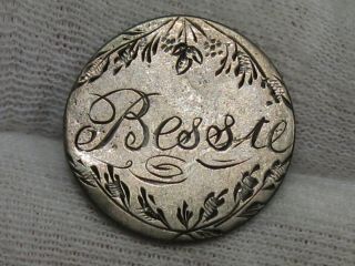 Love Token On 1853 Dime " Bessie ".  5
