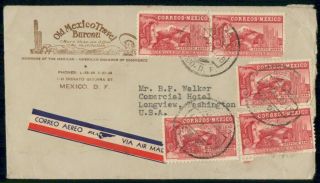 Mayfairstamps Mexico 1939 Travel Bureay Advertising To Us Airmail Cover Wwg4561