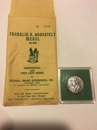 Federal Brand Enterprises Silver Medal - Franklin D Roosevelt,  Vintage