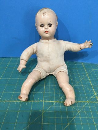1930s Madame Alexander 11 " Composition & Cloth Baby Butch Doll Needs Tlc