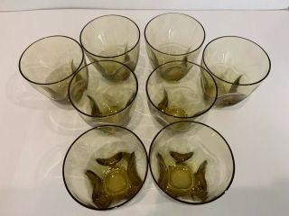 (8) Eight Vintage Russel Wright Pinch Imperial Glasses Tumblers Chartreuse,  MCM 2