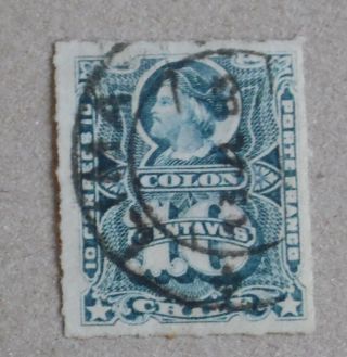Chile 1878/99 – Columbus – 10 C.  Blue – Pacific War – Cancelled « Lima 1883 »