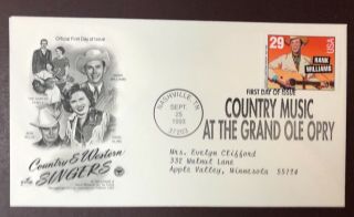 Us First Day Cover - Hank Williams 1993