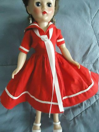 1958 Vintage Vogue Jill & Jan Red Sailor Dress (no Doll) Evc