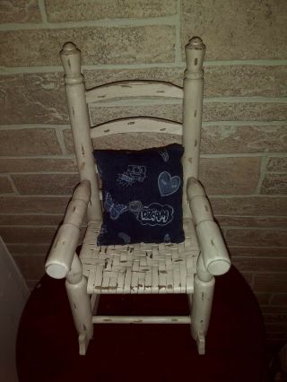 Wooden Rocking Chair With Seat For Small Stuffed Animal Doll 10 To 12 "