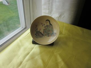 Antique Japanese Satsuma Pottery Hand Painted Bowl/dish 3.  1 "